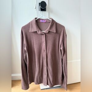 Edikted Brown Button Down Shirt